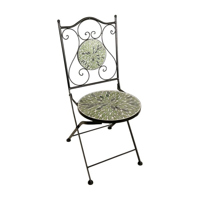 Set de bistrot 3 pièces « Lily », chaises pliantes, décor mosaïque