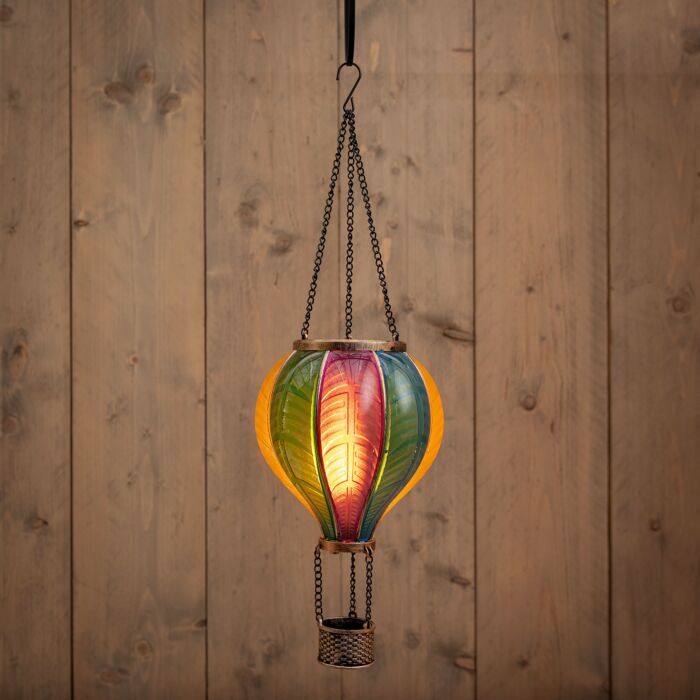 Lampe décorative solaire « Ballon », effet flamme, LED blanc chaud