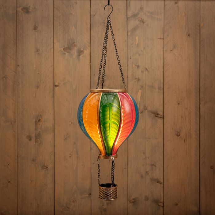 Lampe décorative solaire « Ballon », effet flamme, LED blanc chaud