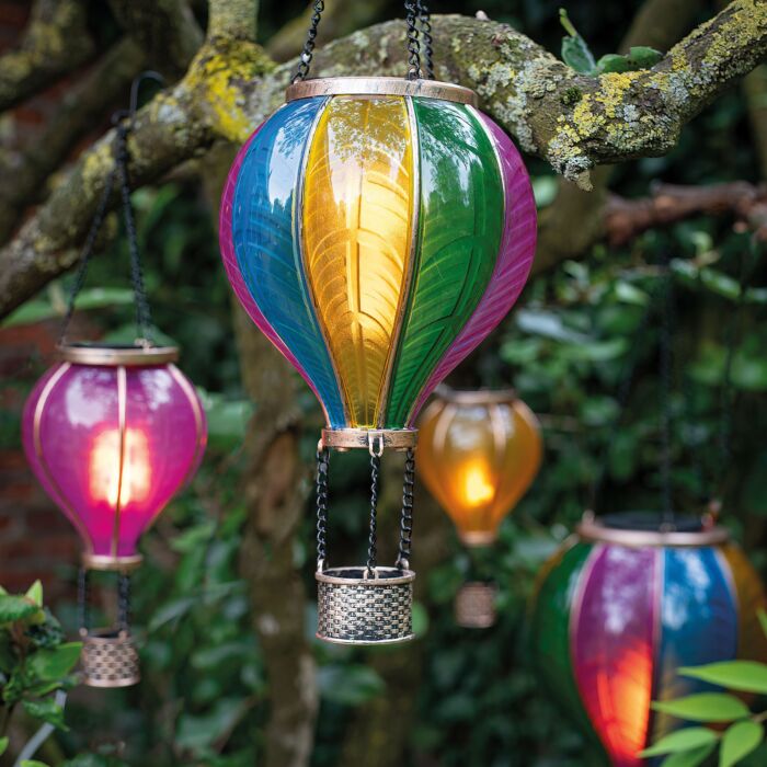 Lampe décorative solaire « Ballon », effet flamme, LED blanc chaud