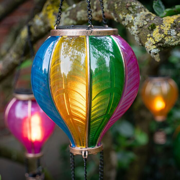 Lampe décorative solaire « Ballon », effet flamme, LED blanc chaud
