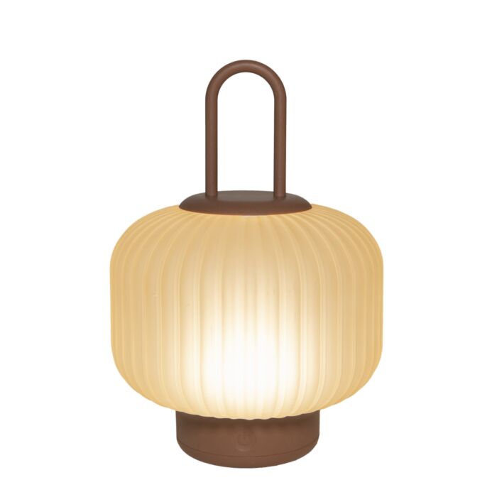 Lanterne en verre avec fonction tactile, intensité réglable, 3 couleurs de lumière, USB-C