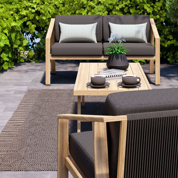 Fauteuil «Paris», aluminium aspect bois
