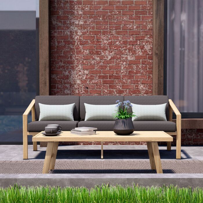 3-Sitzer Sofa «Paris», Aluminium in Holzoptik