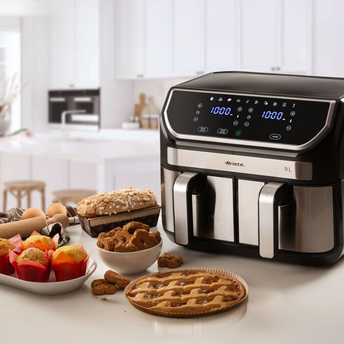 Ariete Heissluftfritteuse Dual, 2 Körbe à 4.5 l, 11 Programme