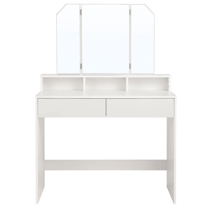 Coiffeuse VASAGLE avec miroir, tiroirs et étagères