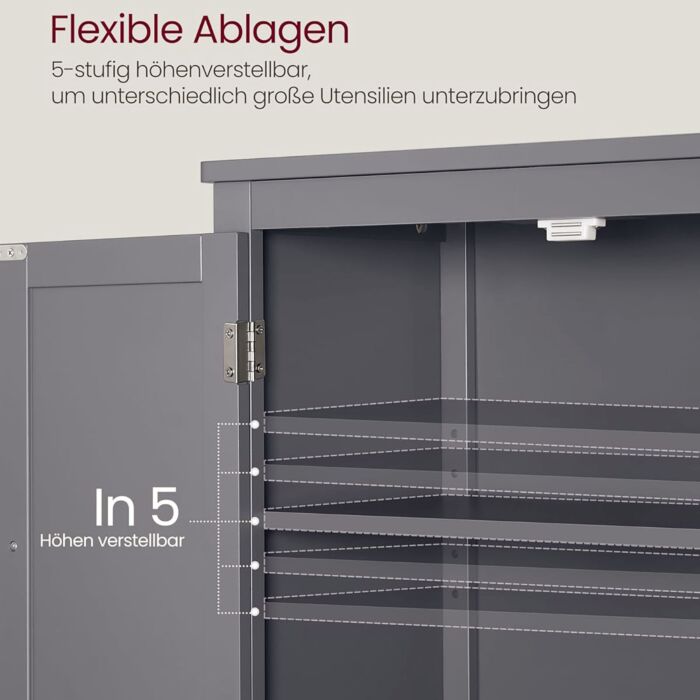 Badezimmerschrank «4-türig», mit 5-fach höhenverstellbaren Ablagen