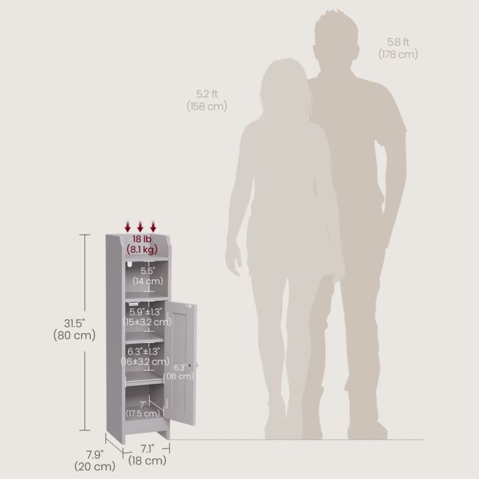 VASAGLE Badezimmerschrank «Nino»