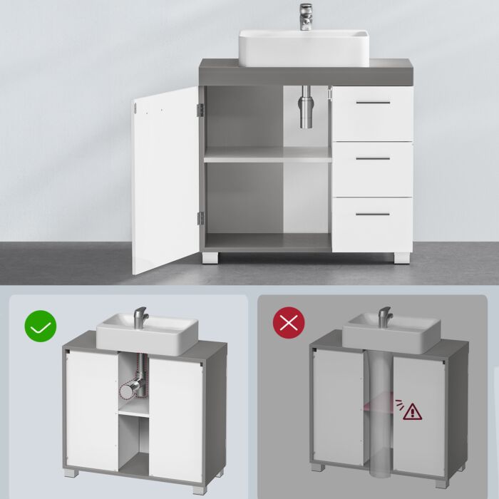 Meuble sous-lavabo VASAGLE, avec tiroirs