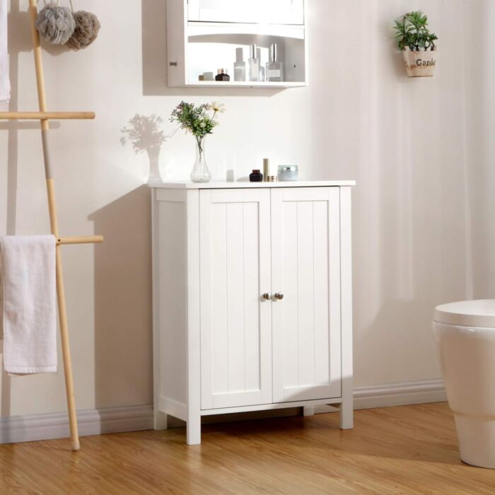 Commode de salle de bain «Nino», avec étagères et double porte