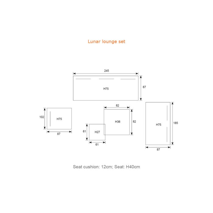 Gartenlounge-Set aus Akazienholz, 5-teilig
