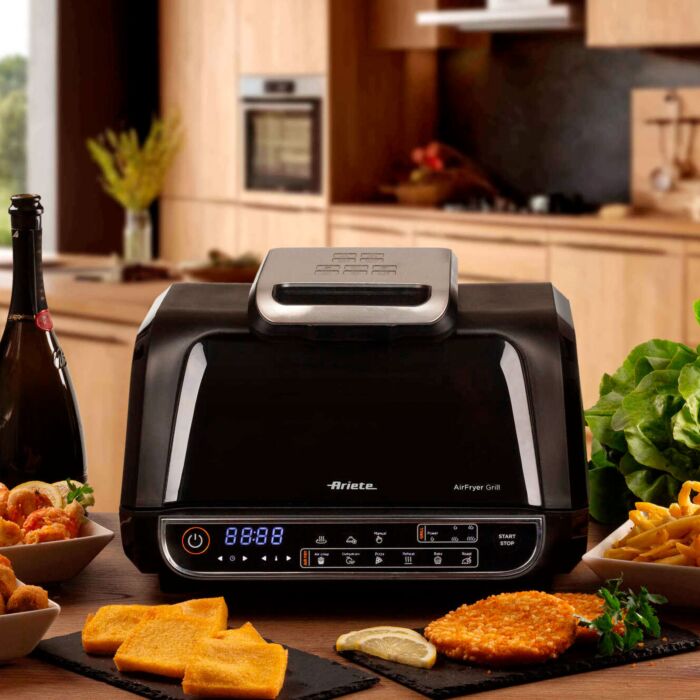 Ariete Grill und Heissluft-Fritteuse Multifunktion, 8 Programme, Touch-Display