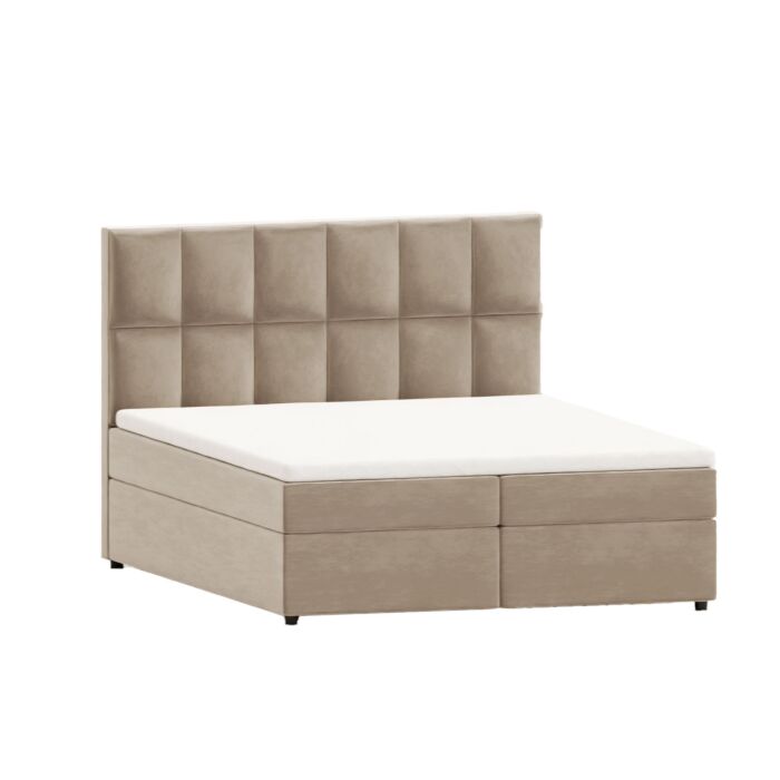 Boxspringbett «Rumba», mit Bettkasten und Topper , taupe