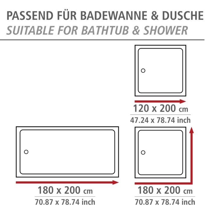Rideau de douche textile « Marine », 180x200 cm, anneaux inclus, hydrofuge