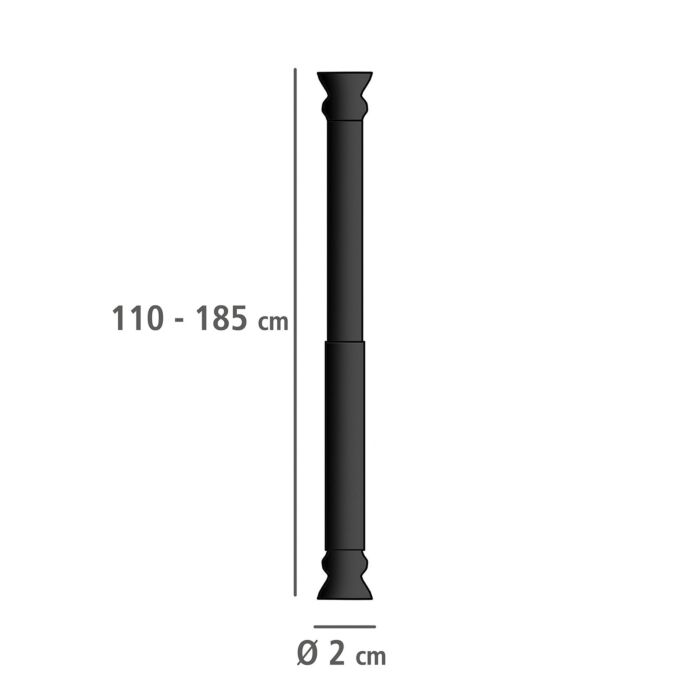Barre de douche télescopique, 110-185 cm, sans perçage, en aluminium inoxydable