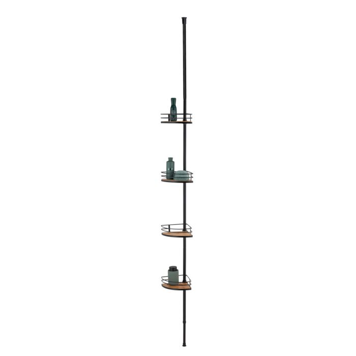Teleskop-Eckregal «Dolcedo», Bambus & Edelstahl, ausziehbar bis 275 cm