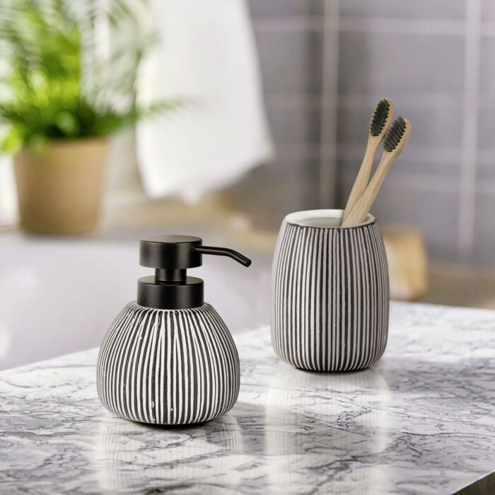 Distributeur de savon « Pascoli », céramique structurée, env. 500 ml