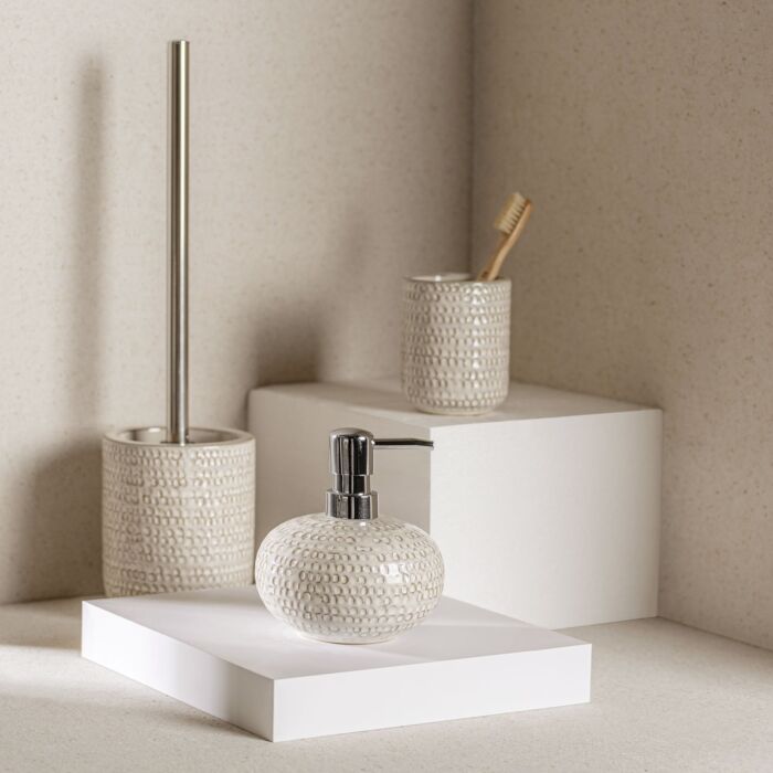 Ensemble brosse WC « Pergole », céramique avec lasure à effet, avec brosse