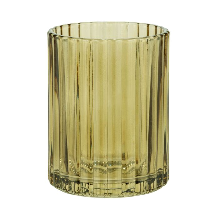 Mundspülbecher «Pompei», Glas mit Rillenstruktur, Retro-Stil