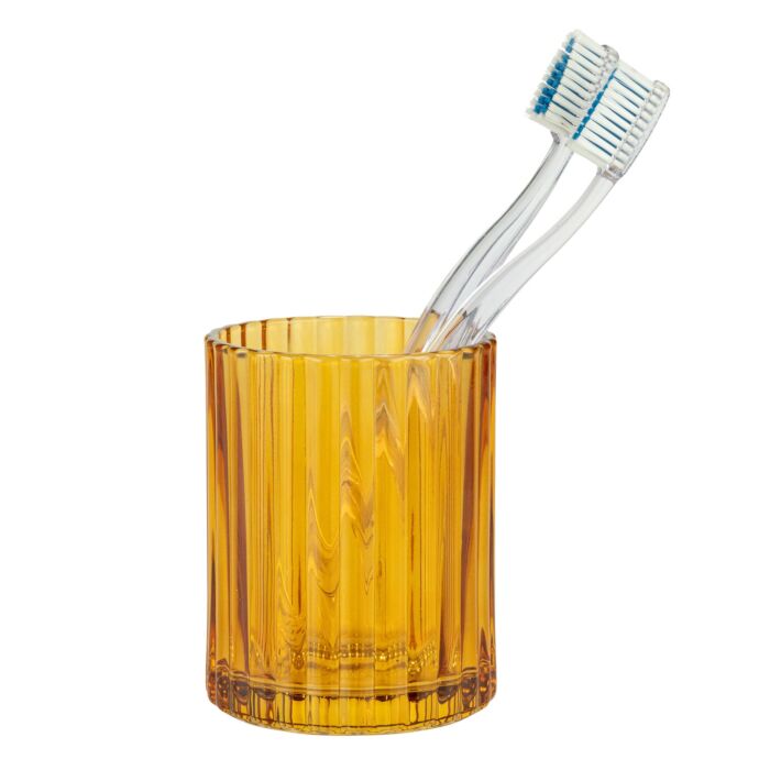 Mundspülbecher «Pompei», Glas mit Rillenstruktur, Retro-Stil