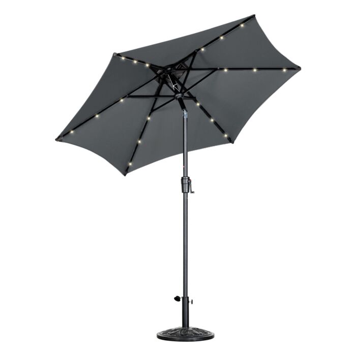 Parasol avec éclairage LED, UV50+, Ø 270 cm