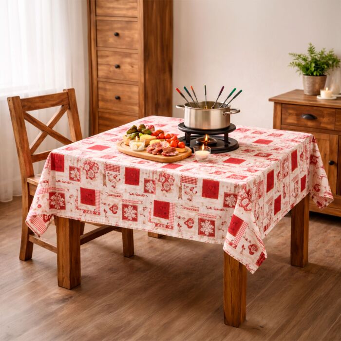 Tischdecke «MILANO Edelweiss», abwischbar und strapazierfähig