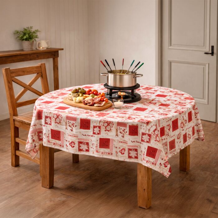 Nappe « MILANO Edelweiss », ronde Ø 160 cm, lavable et facile d'entretien