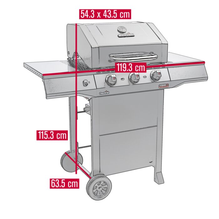 Barbecue à gaz Char-Broil « Performance Core B 3 », TRU-Infrared, 3 brûleurs