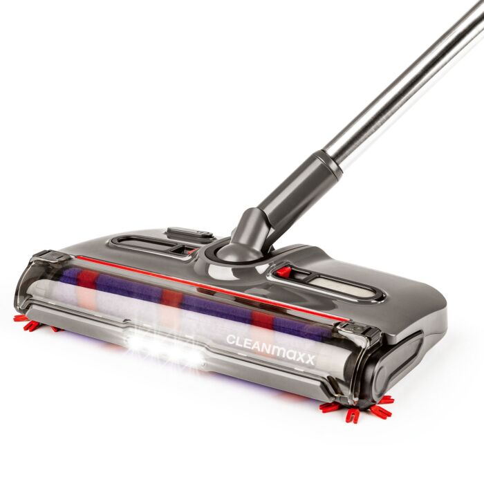 Cleanmaxx Akku-Besen, LED-Licht, Anti-Haar-Technologie, 60 Min Laufzeit
