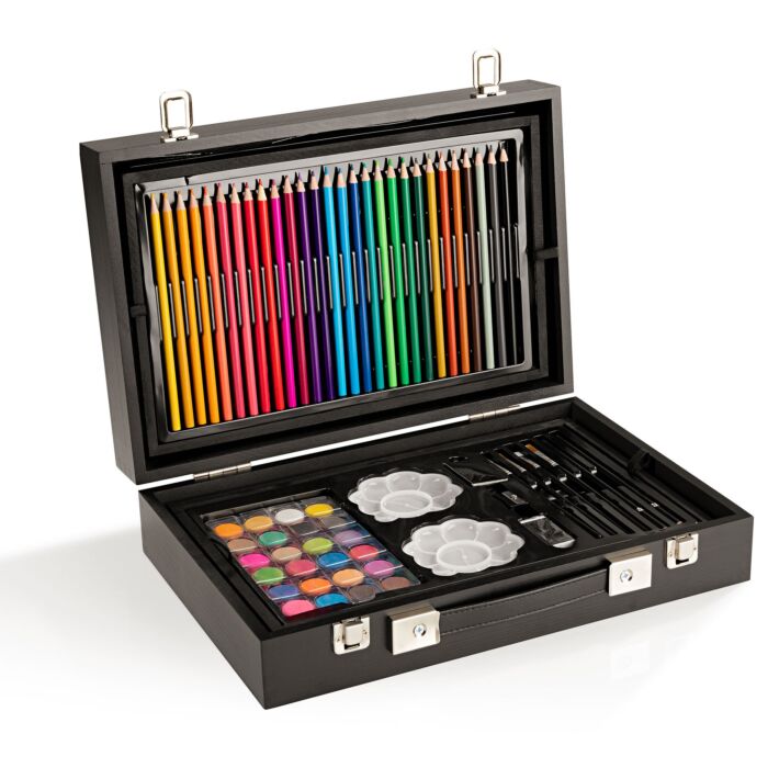 Easymaxx Malkoffer 145-teilig, mit Acrylfarben, Filz- und Buntstiften