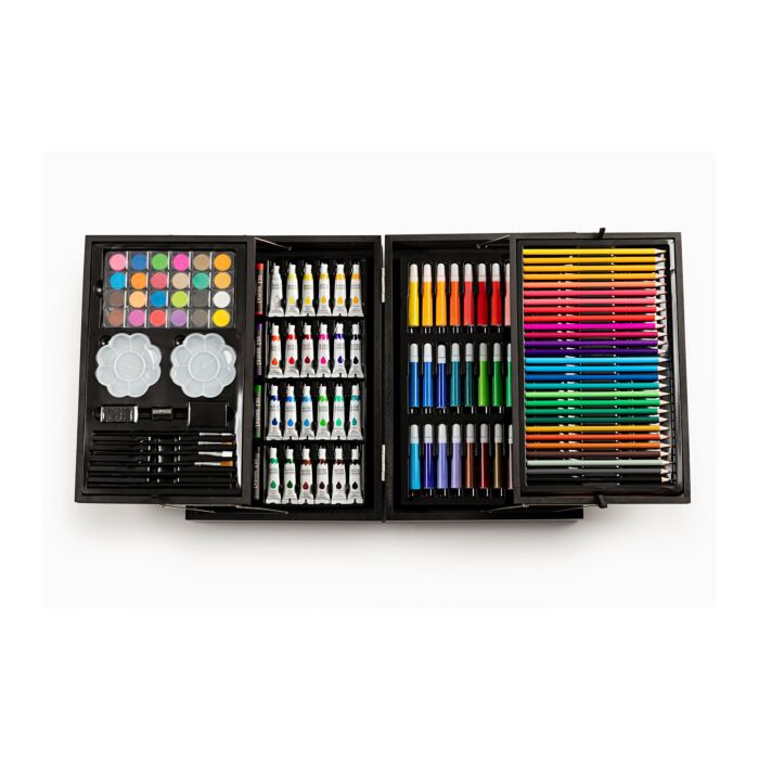 Easymaxx Malkoffer 145-teilig, mit Acrylfarben, Filz- und Buntstiften