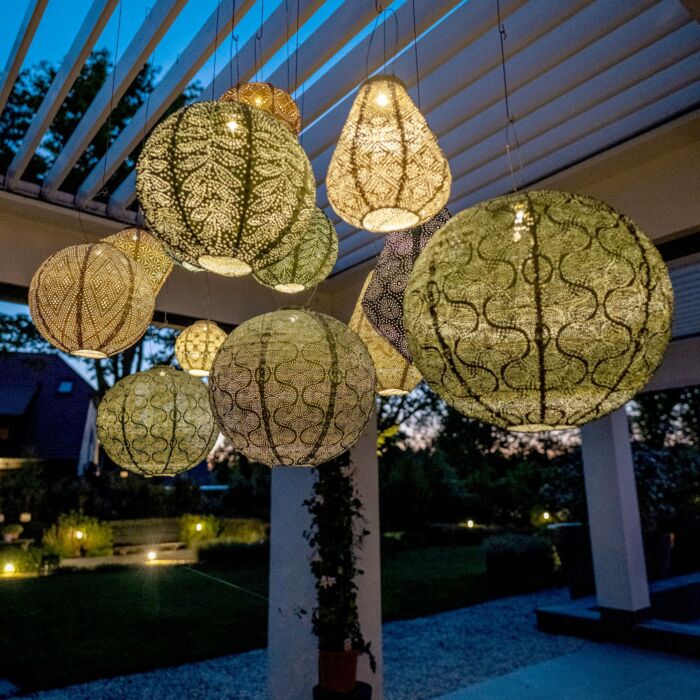 Lumiz Solar-Lampion «Round», wetterfest, 18x20 cm