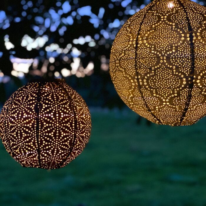 Lumiz Solar-Lampion «Round», wetterfest, 18x20 cm