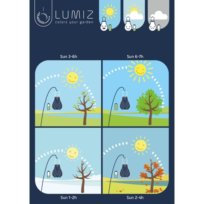Lanterne solaire Lumiz «Drop», résistante aux intempéries, 48x28 cm