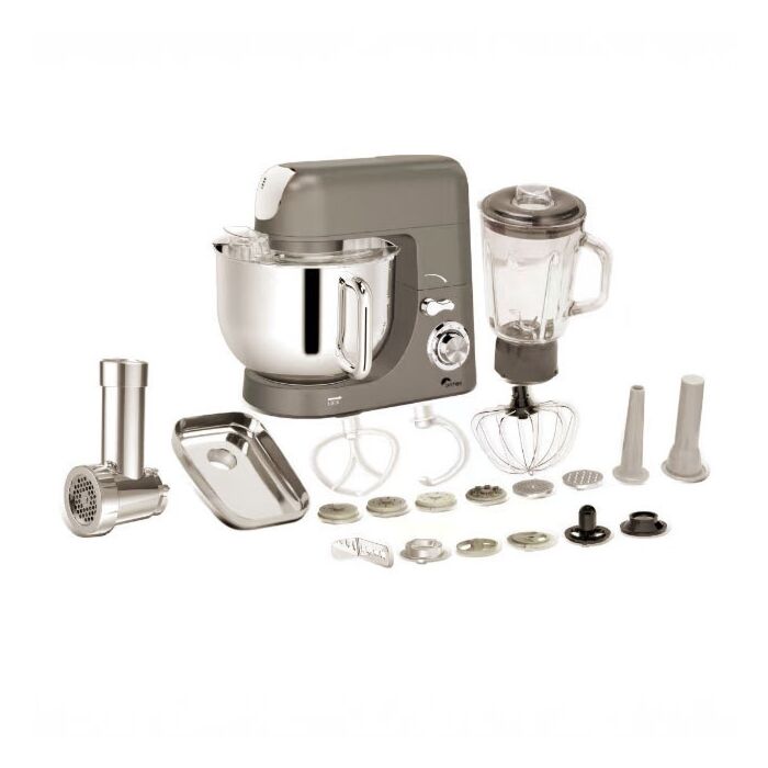 Ohmex Küchenmaschine 3in1, 8-l-Schüssel, Fleischwolf, Mixeraufsatz