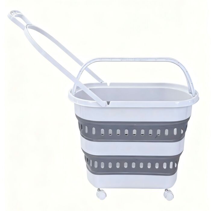 Wäschetrolley, faltbar mit Rollen und Griff, 89 Liter