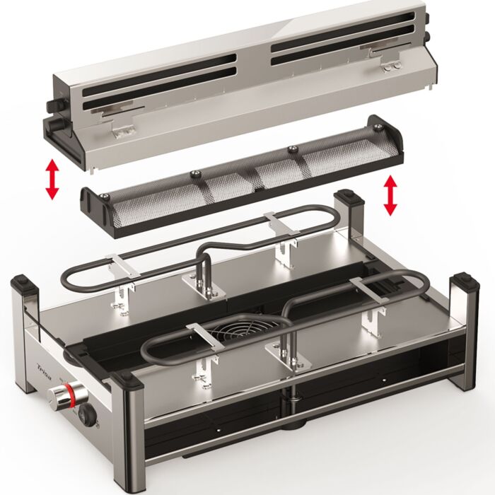 Appareil à raclette Trisa Pure Melt, avec évacuation des fumées et filtre à charbon actif