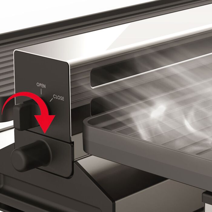 Appareil à raclette Trisa Pure Melt, avec évacuation des fumées et filtre à charbon actif