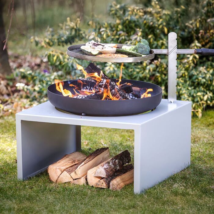 Feu du Jardin Feuerschale «Moderne», mit Grillarm und höhenverstellbarem Grillrost