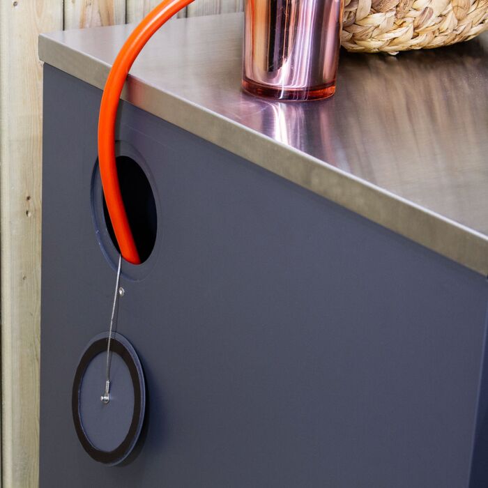 Cuisine d'extérieur Sahara «Module Standard», utilisable individuellement, avec Soft Close et plaque en acier inoxydable
