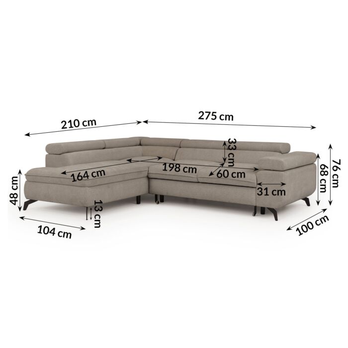 Ecksofa «Marengo» mit Bettfunktion