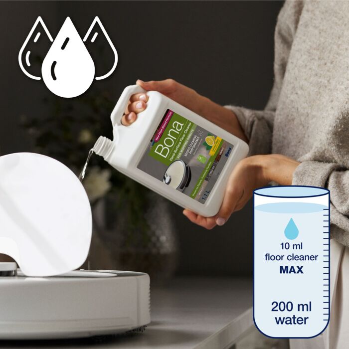 Concentré nettoyant Bona pour sols durs, 1,1 l, adapté aux robots laveurs