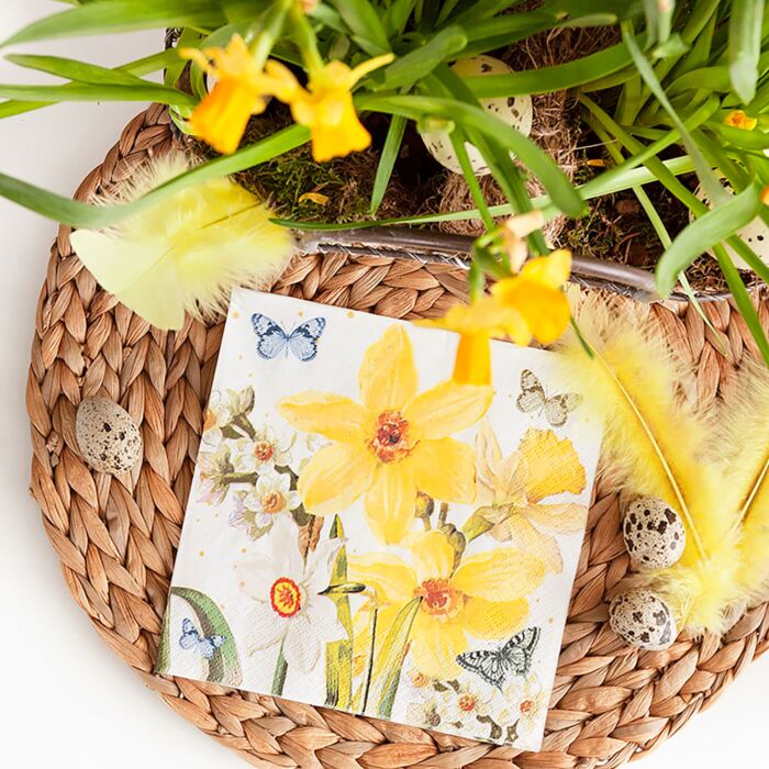 Serviettes «Watercolor Narcissus», 20 pièces, 3 plis, 33x33 cm