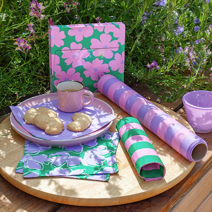 Serviettes «Just Stripes green», 20 pièces, 3 plis, 33x33 cm