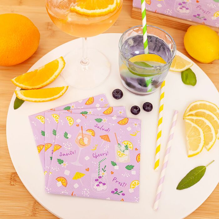 Cocktail-Servietten «Cocktail Party», 20 Stück, 3-lagig, 25x25 cm