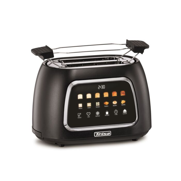 Trisa Toaster «Toast IT», digitales Touch-Display mit 6 Programmen und Brötchenwärmer