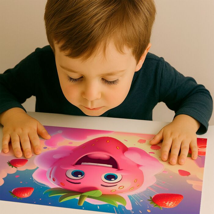 Papiertischset «Strawberry Explosion», 25 Blatt, mit Duftlack