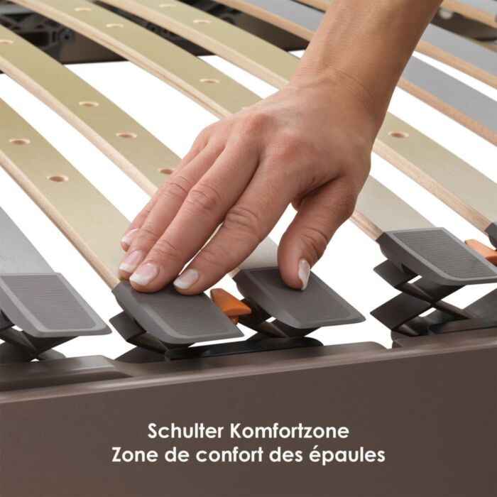 Softsleep elektrischer Lattenrost «TrioFlex Motor», 2 Motoren, TPE-Kappen, 130 kg Belastbarkeit