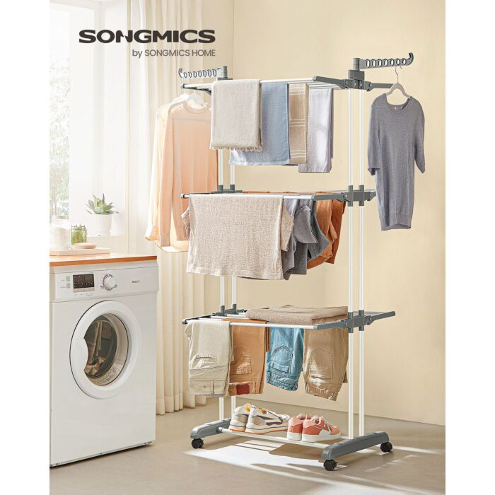 Séchoir à linge SONGMICS, 3 étages, pliable et peu encombrant