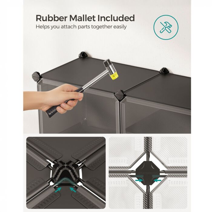 Modularer Schuhschrank, für 24 Paar, mit Klapptüren und Kippschutz